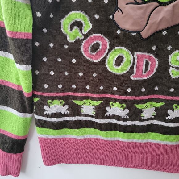 Star Wars Baby Yoda Christmas Holiday Ugly Sweater Joy In The Galaxy SZ S - Picture 2 of 6